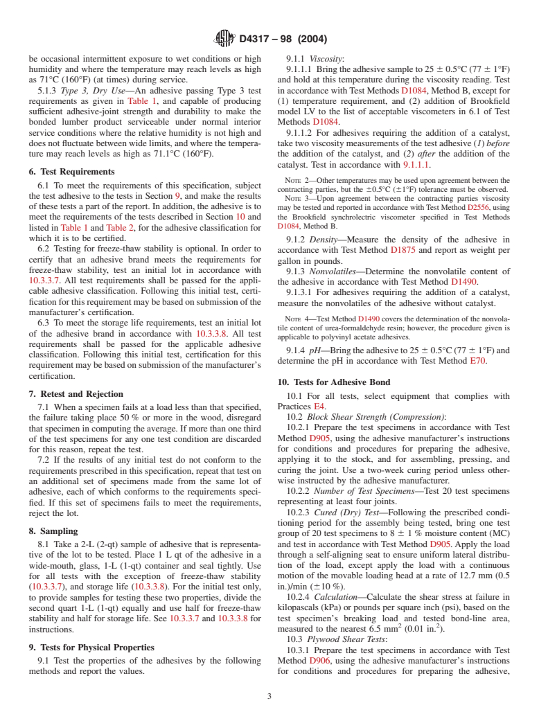 ASTM D4317-98(2004) - Standard Specification for Polyvinyl Acetate-Based Emulsion Adhesives