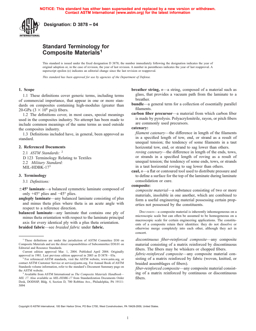 ASTM D3878-04 - Standard Terminology for Composite Materials