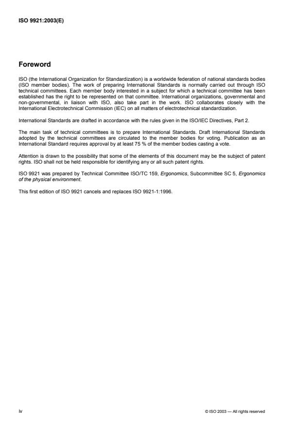 ISO 9921:2003 ISO 9921:2003 - Ergonomics -- Assessment of speech communication - Page 4 preview