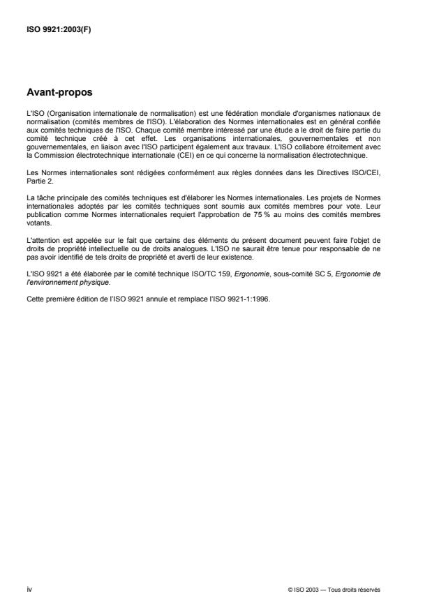 ISO 9921:2003 ISO 9921:2003 - Ergonomie -- Évaluation de la communication parlée - Page 4 preview
