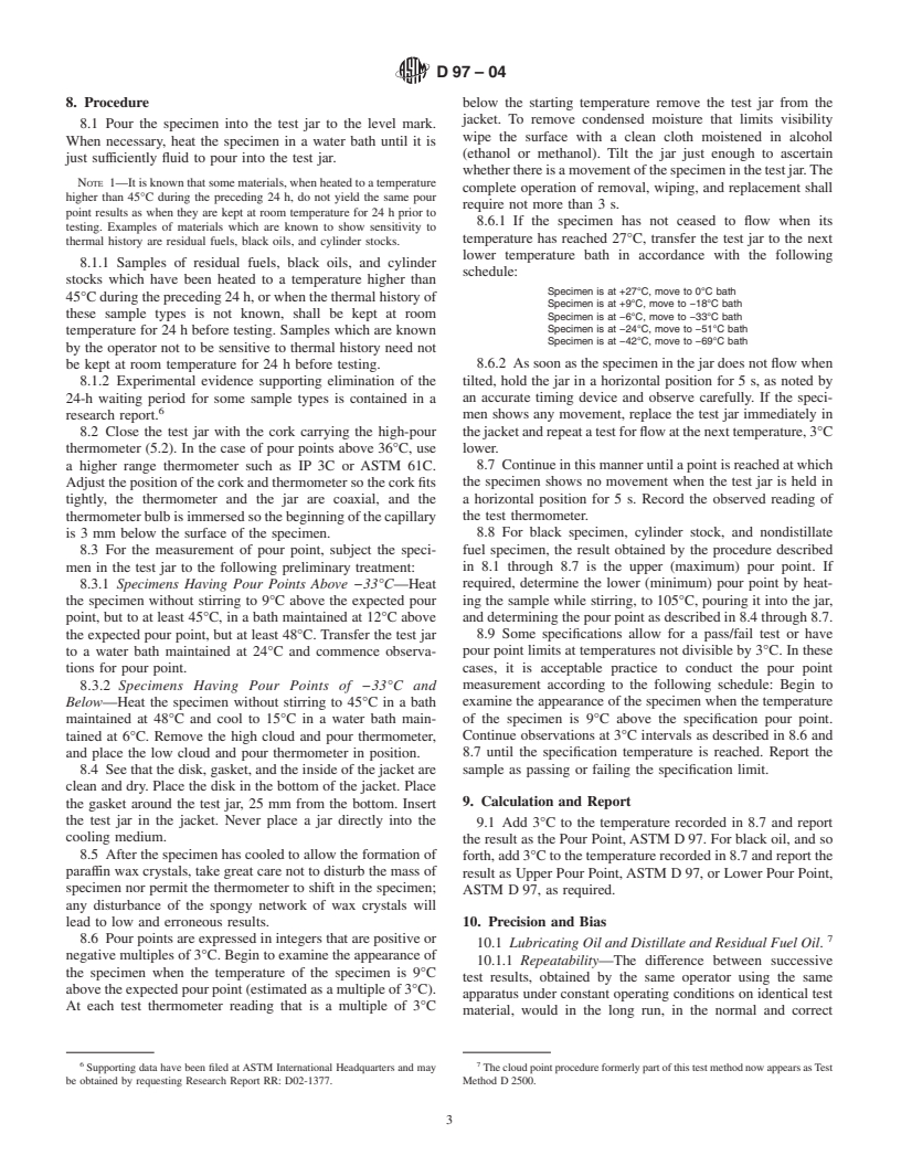 ASTM D97-04 - Standard Test Method for Pour Point of Petroleum Products