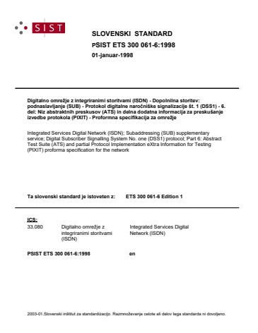 PSIST ETS 300 061-6:1998