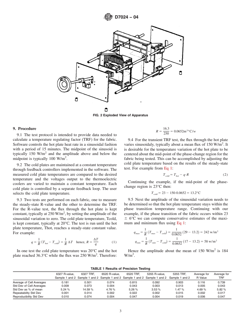 ASTM D7024-04 - Standard Test Method for Steady State and Dynamic Thermal Performance of Textile Materials (Withdrawn 2013)