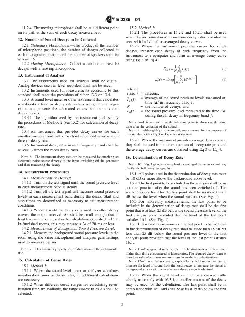 ASTM E2235-04 - Standard Test Method for Determination of Decay Rates for Use in Sound Insulation Test Methods