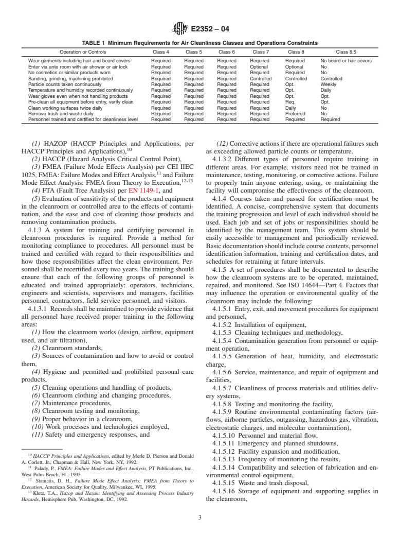 ASTM E2352-04 - Standard Practice for Aerospace Cleanrooms and Associated Controlled Environments-Cleanroom Operations