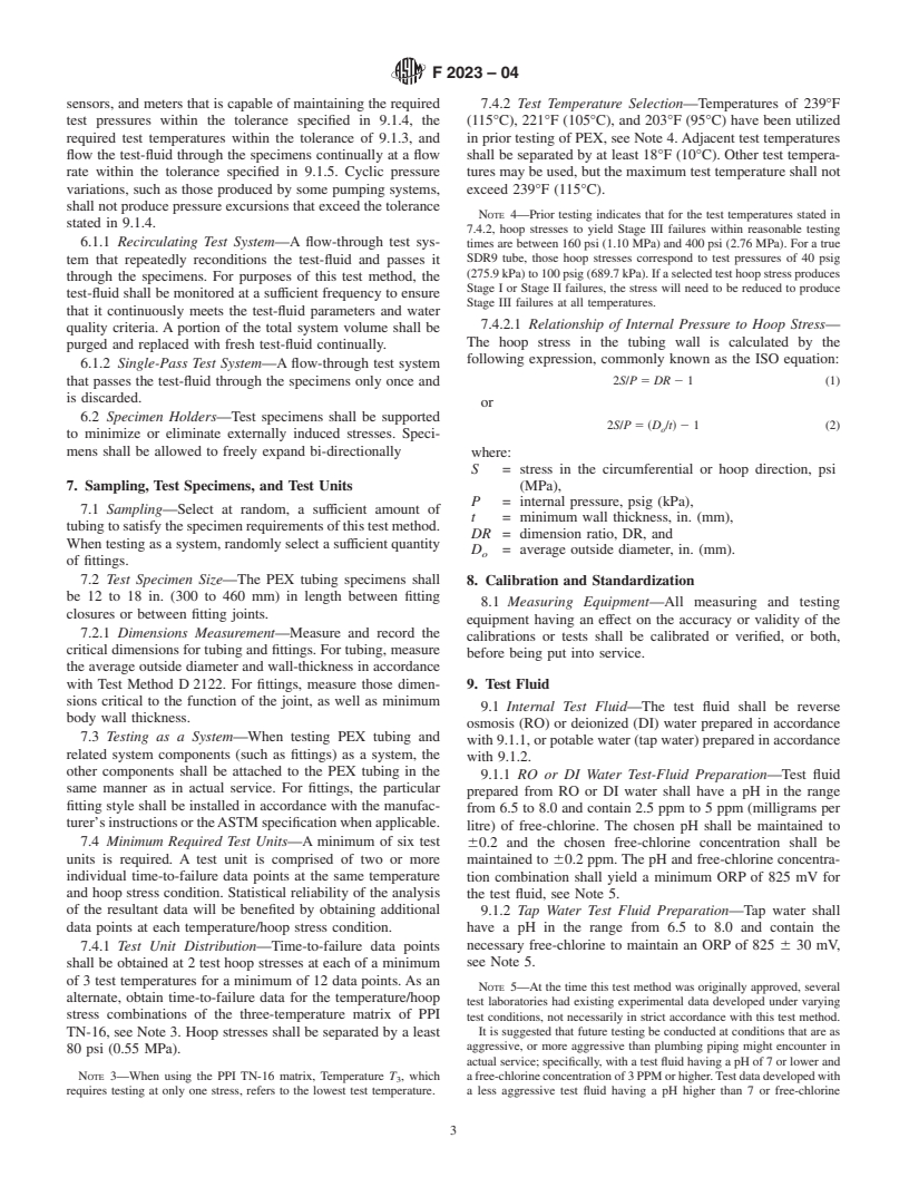 ASTM F2023-04 - Standard Test Method for Evaluating the Oxidative Resistance of Crosslinked Polyethylene (PEX) Tubing and Systems to Hot Chlorinated Water