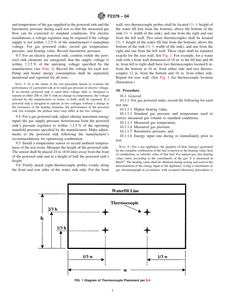 ASTM F2379-04 - Standard Test Method for Energy Performance of Powered Open Warewashing Sinks