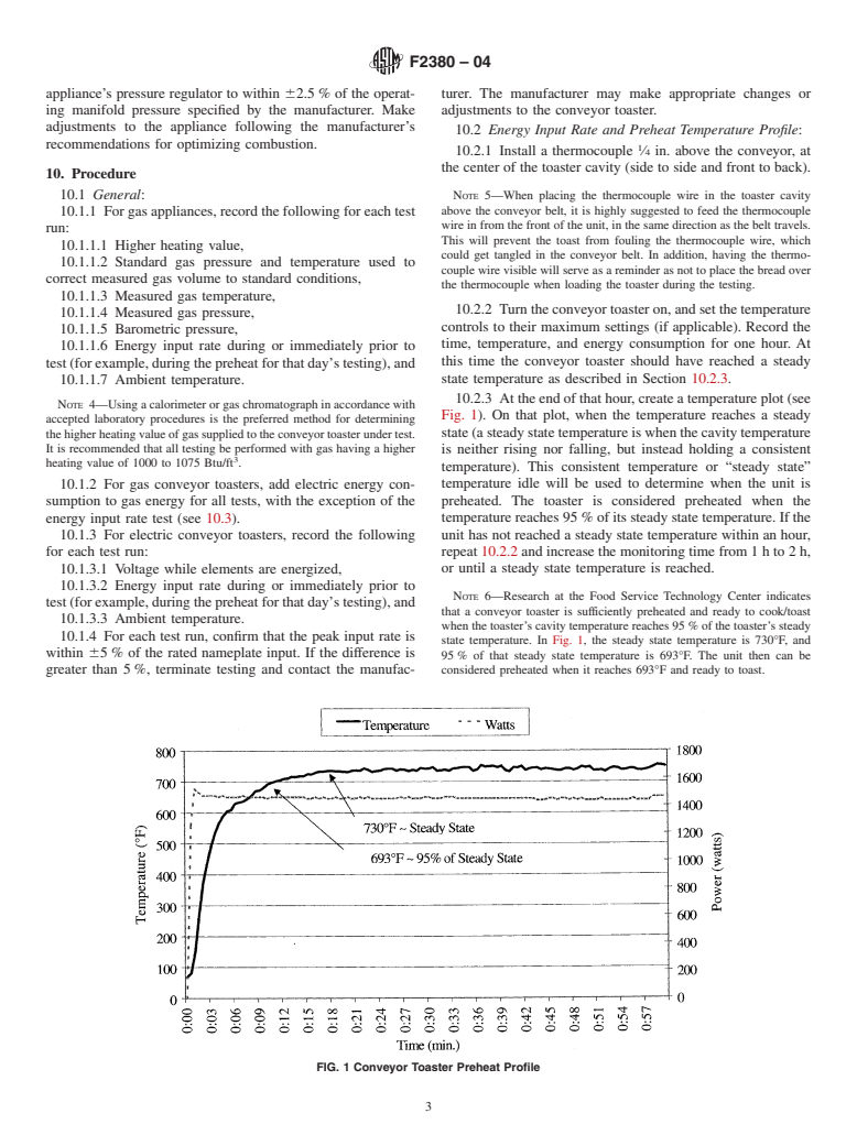 ASTM F2380-04 - Standard Test Method for Performance of Conveyor Toasters