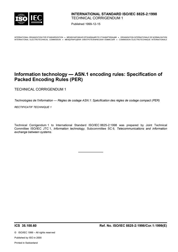 ISO/IEC 8825-2:1998/Cor 1:1999