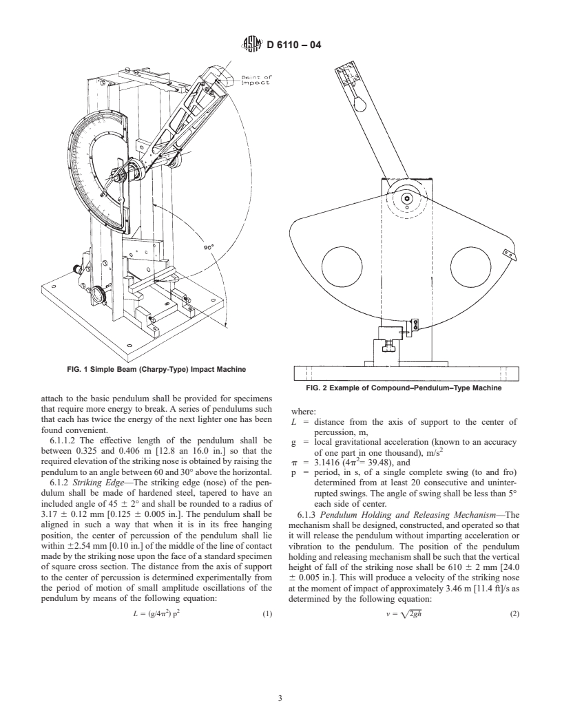 ASTM D6110-04 - Standard Test Methods for Determining the Charpy Impact Resistance of Notched Specimens of Plastics