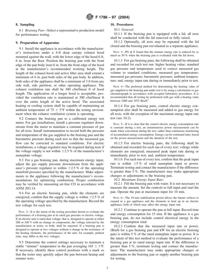 ASTM F1786-97(2004) - Standard Test Method for Performance of Braising Pans