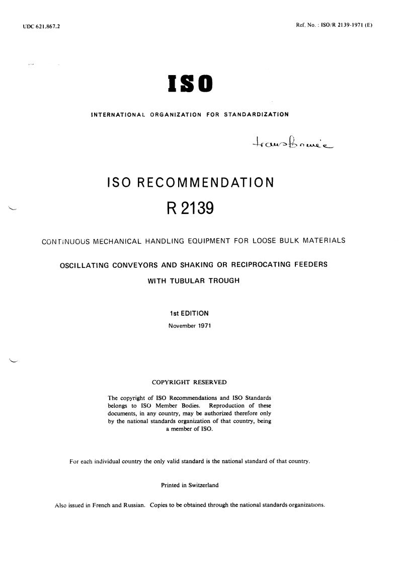 ISO/R 2139:1971 - Title missing - Legacy paper document
Released:1/1/1971