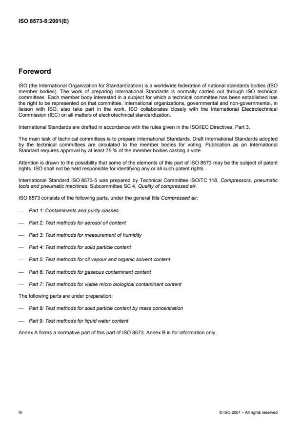 ISO 8573-5:2001 ISO 8573-5:2001 - Compressed air - Page 4 preview