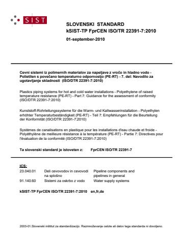 kTP FprCEN ISO/TR 22391-7:2010