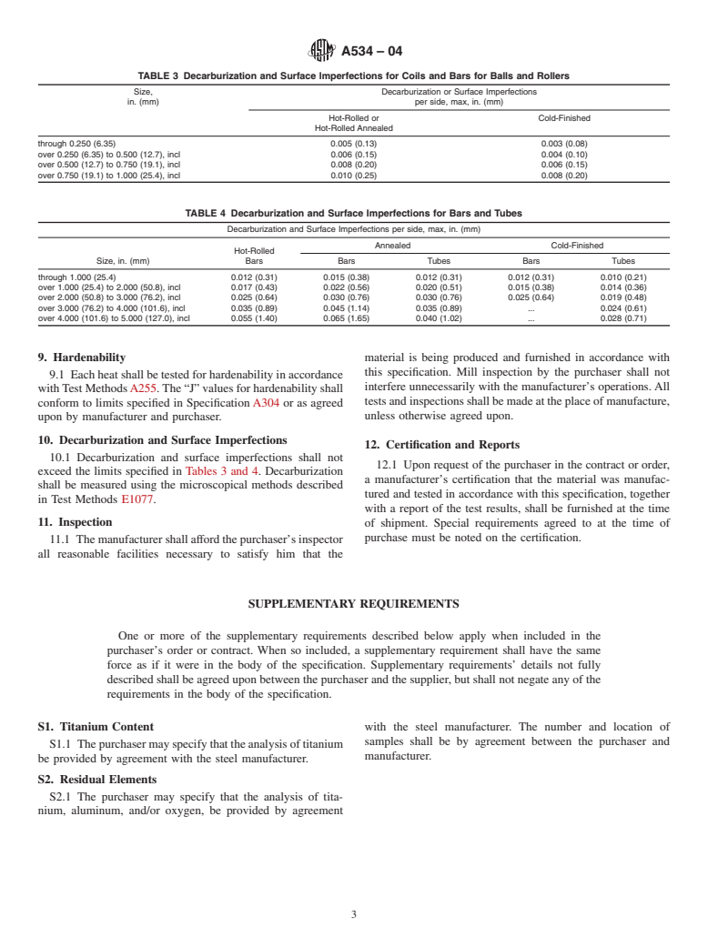 ASTM A534-04 - Standard Specification for Carburizing Steels for Anti-Friction Bearings