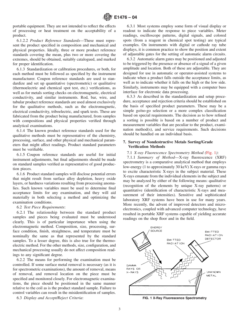 ASTM E1476-04 - Standard Guide for Metals Identification, Grade Verification, and Sorting