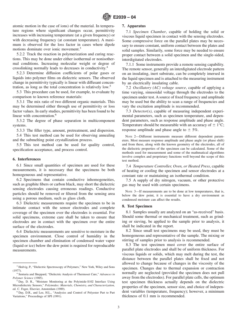 ASTM E2039-04 - Standard Test Method for Determining and Reporting Dynamic Dielectric Properties (Withdrawn 2009)