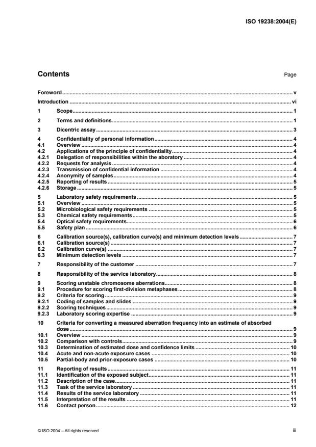 ISO 19238:2004 - Radiation protection -- Performance criteria for service laboratories performing biological dosimetry by cytogenetics