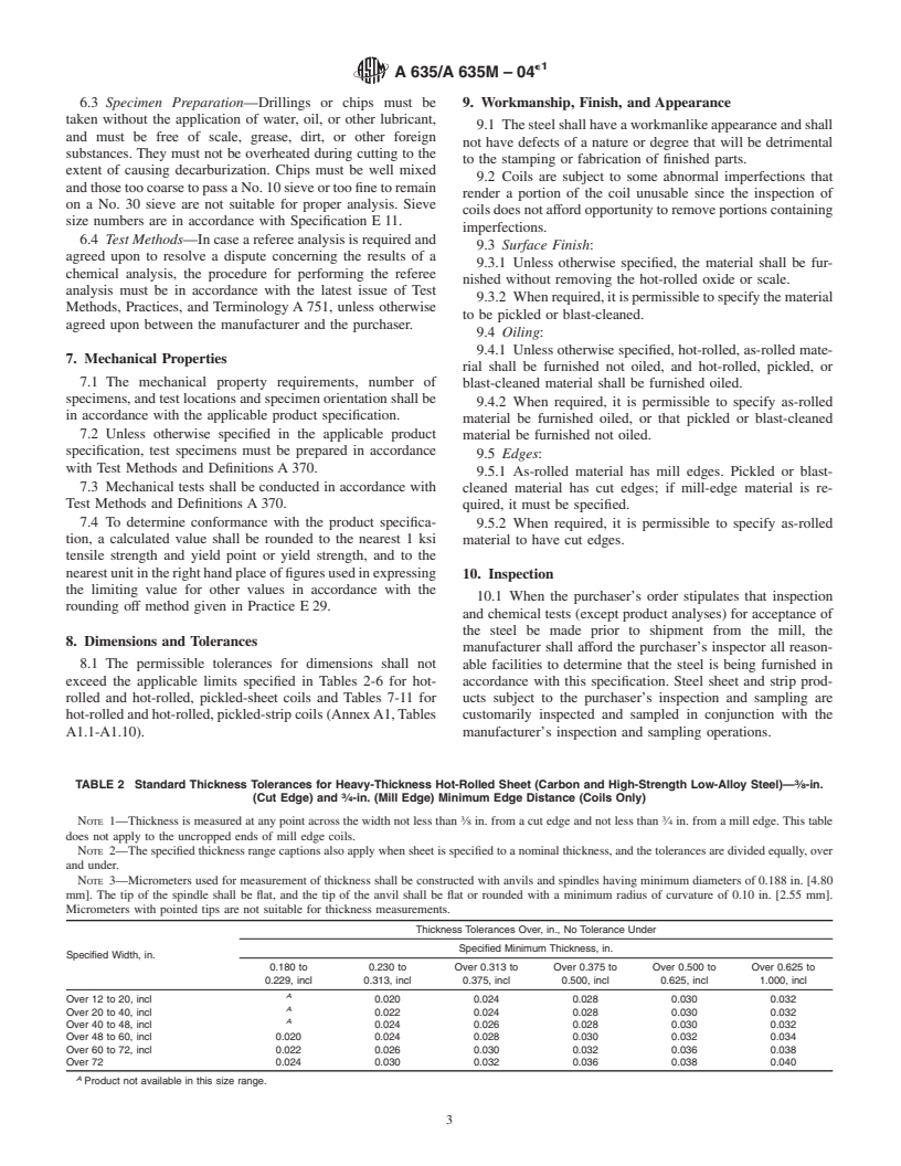 ASTM A635/A635M-04e1 - Standard Specification for Steel, Sheet and Strip, Heavy-Thickness Coils, Hot-Rolled, Carbon, Structural, High-Strength Low-Alloy, and High-Strength Low-Alloy with Improved Formability, General Requirements for