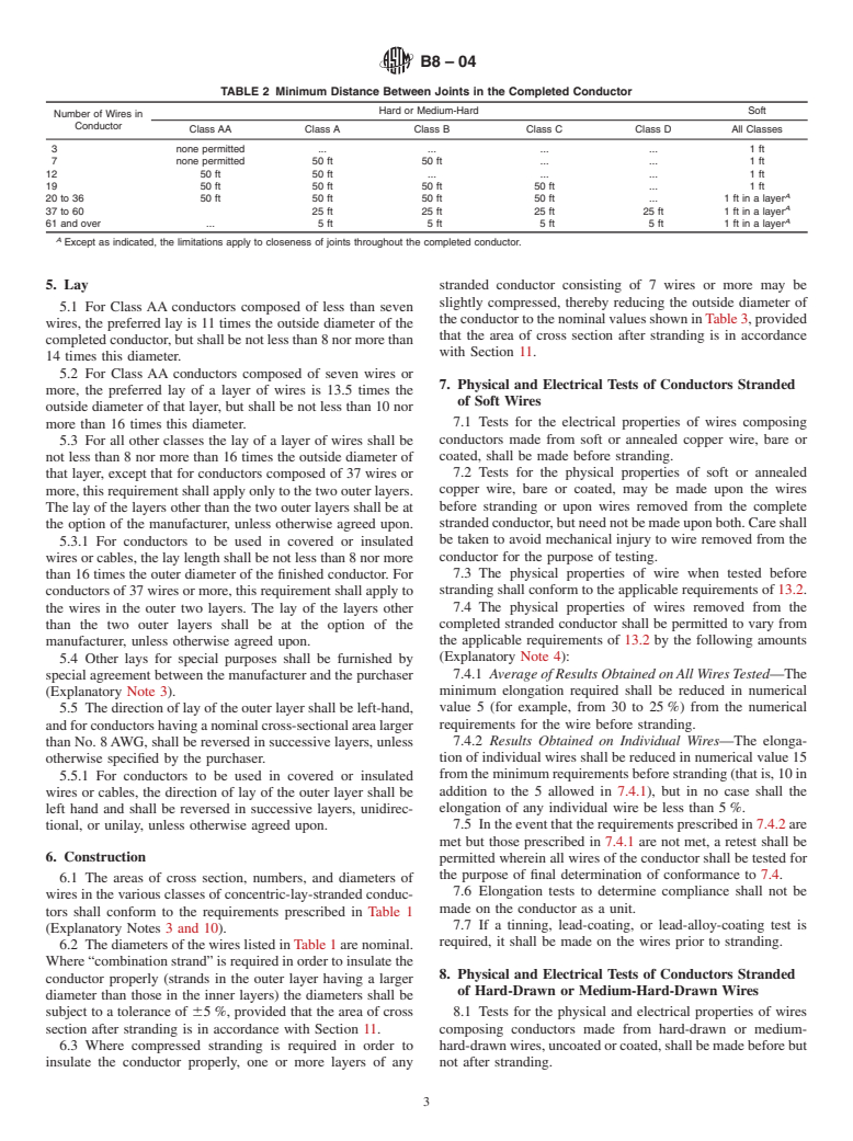 ASTM B8-04 - Standard Specification for Concentric-Lay-Stranded Copper Conductors, Hard, Medium-Hard, or Soft