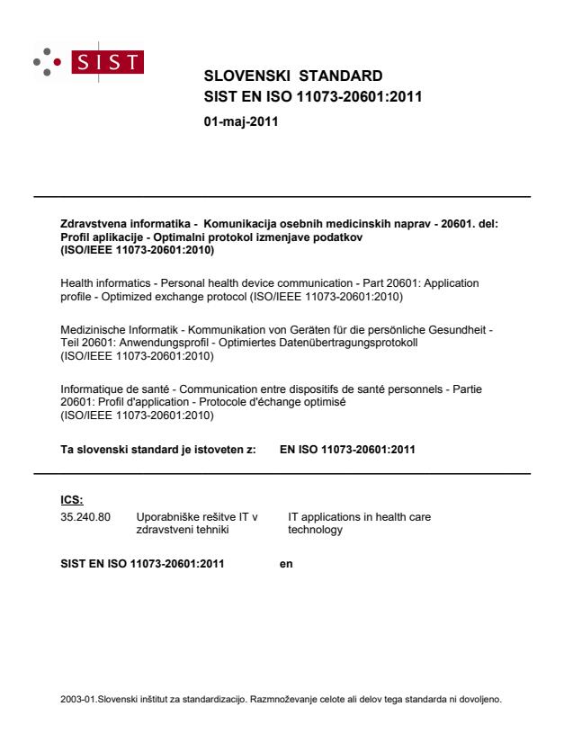 EN ISO 11073-20601:2011