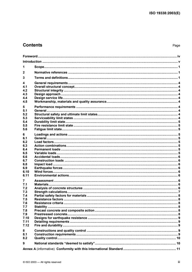 ISO 19338:2003 - Performance and assessment requirements for design standards on structural concrete