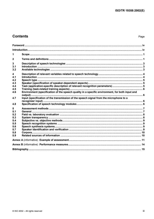 ISO/TR 19358:2002 - Ergonomics -- Construction and application of tests for speech technology
