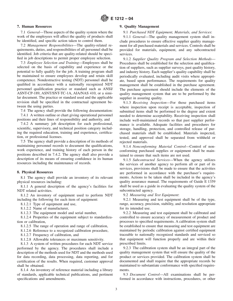 ASTM E1212-04 - Standard Practice for Quality Management Systems for Nondestructive Testing Agencies