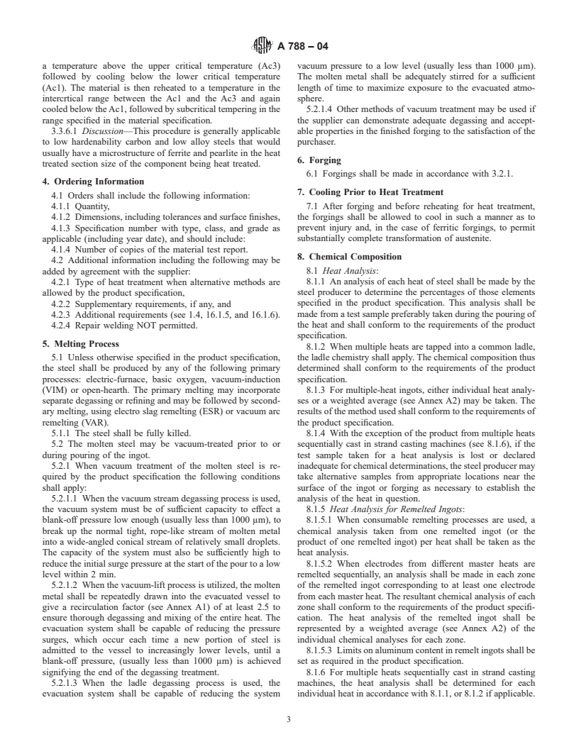 ASTM A788-04 - Standard Specification for Steel Forgings, General Requirements