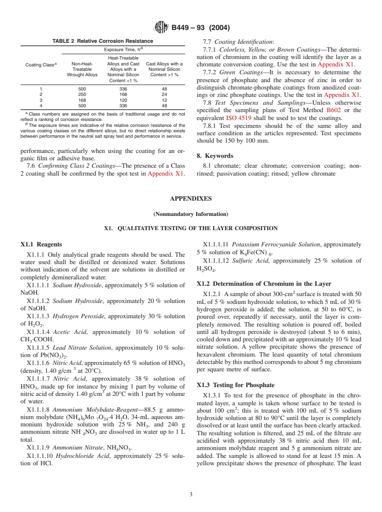 ASTM B449-93(2004) - Standard Specification for Chromates on Aluminum