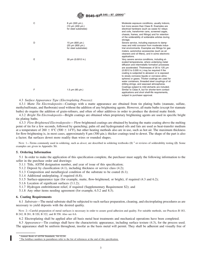 ASTM B545-97(2004)e1 - Standard Specification For Electrodeposited ...