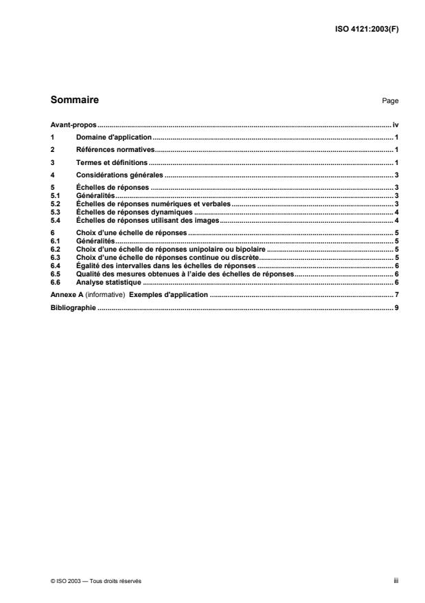 ISO 4121:2003 - Analyse sensorielle -- Lignes directrices pour l'utilisation d'échelles de réponses quantitatives