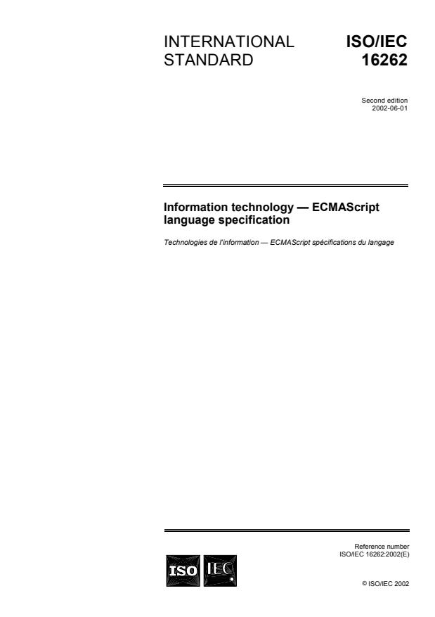 ISO/IEC 16262:2002 - Information technology - ECMAScript language specification