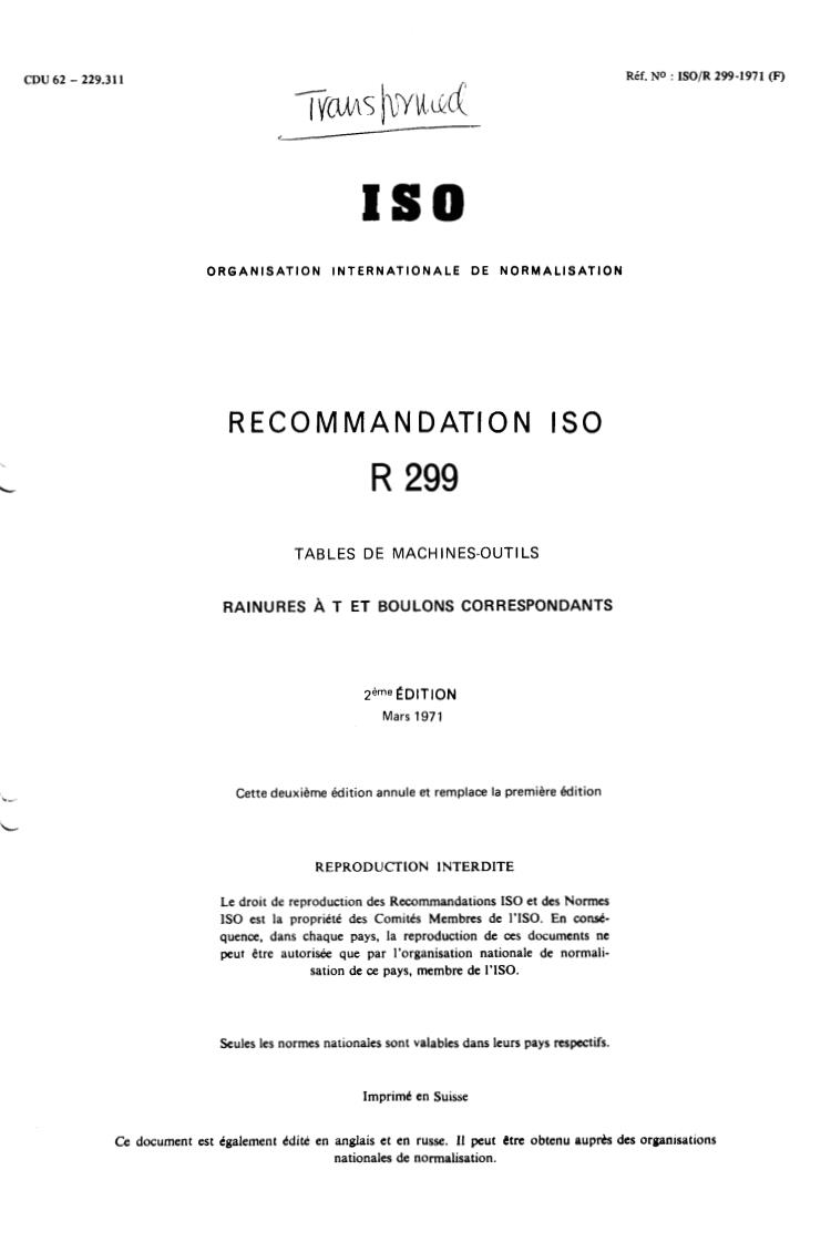 ISO/R 299:1971 - Title missing - Legacy paper document
Released:1/1/1971