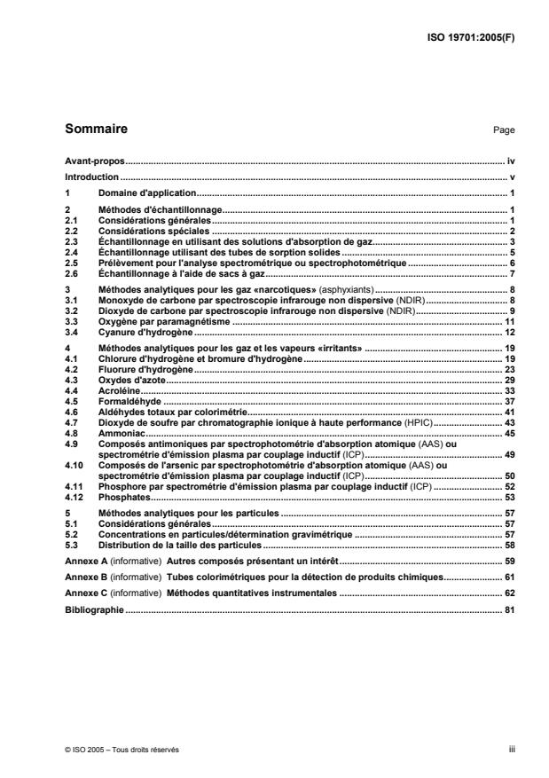ISO 19701:2005 - Méthodes d'échantillonnage et d'analyse des effluents du feu
