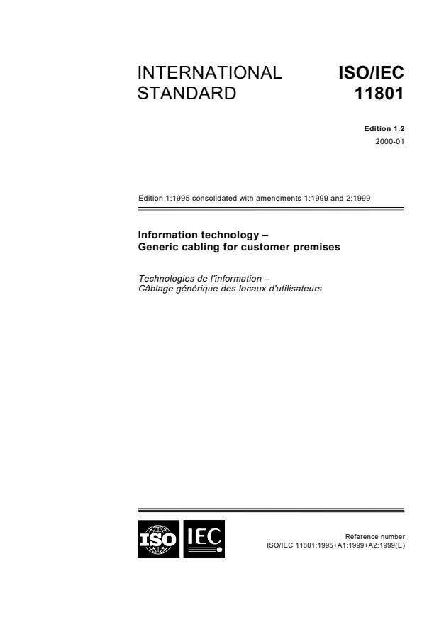 ISO/IEC 11801:2000 - Information technology -- Generic cabling for customer premises