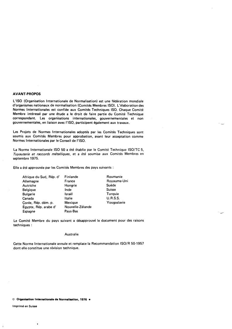 ISO 50:1976 ISO 50:1976 - Title missing - Legacy paper document
Released:1/1/1976 - Page 2 preview