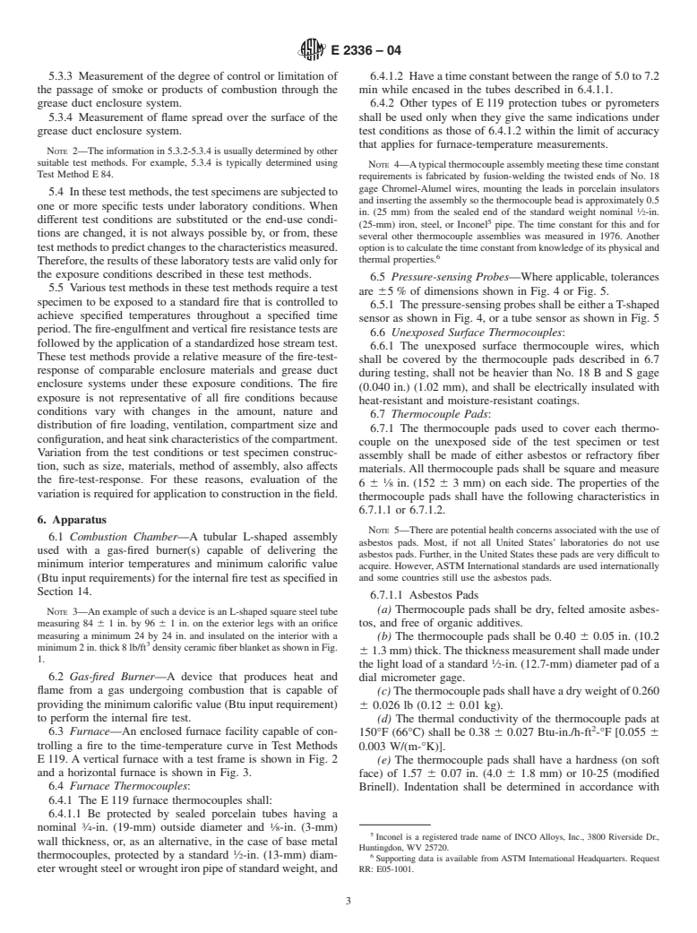 ASTM E2336-04 - Standard Test Methods for Fire Resistive Grease Duct Enclosure Systems