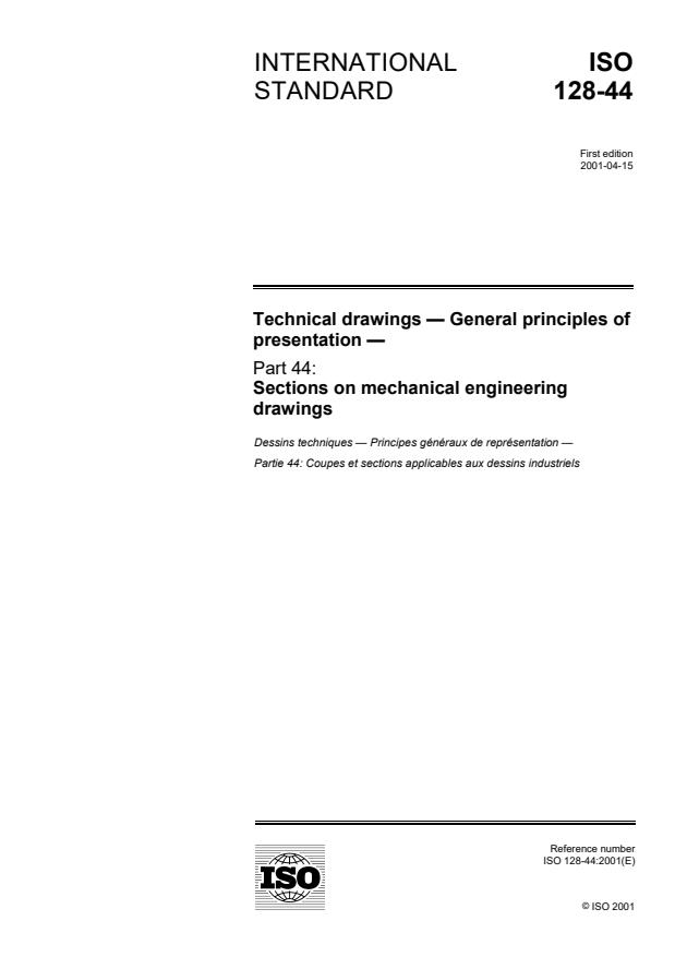 ISO 128-44:2001 - Technical drawings -- General principles of presentation