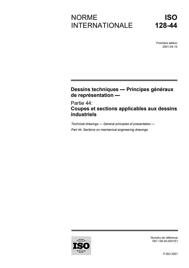 ISO 128-44:2001 - Dessins techniques -- Principes généraux de représentation