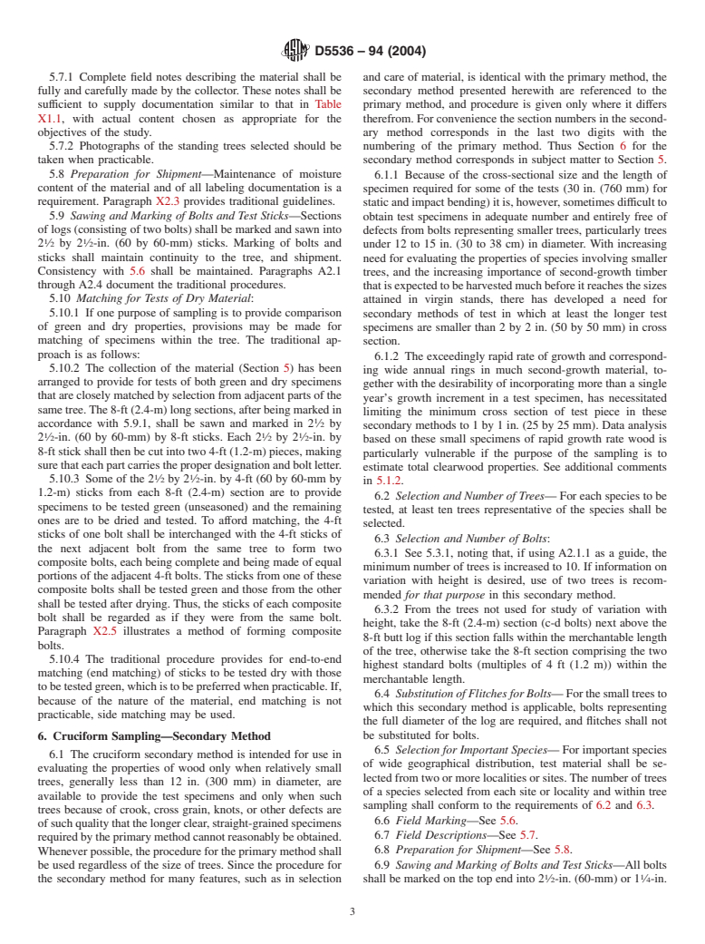 ASTM D5536-94(2004) - Standard Practice for Sampling Forest Trees for Determination of Clear Wood Properties