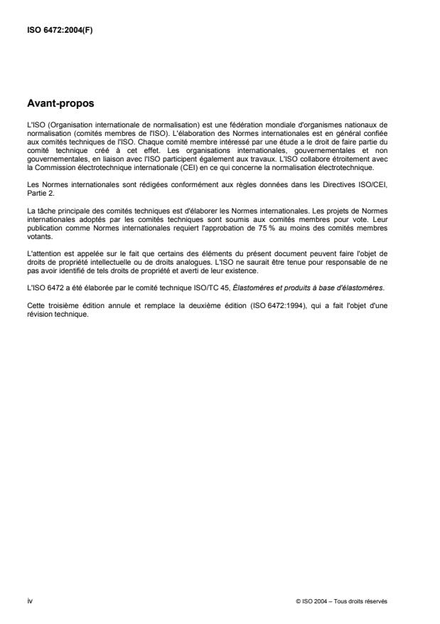 ISO 6472:2004 ISO 6472:2004 - Ingrédients de mélange du caoutchouc -- Abréviations - Page 4 preview