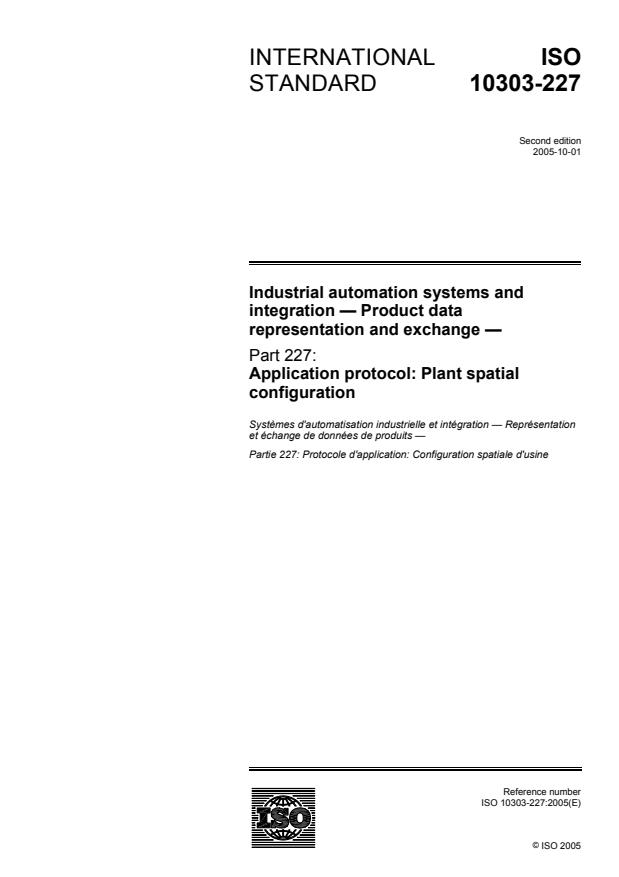 ISO 10303-227:2005 - Industrial automation systems and integration -- Product data representation and exchange