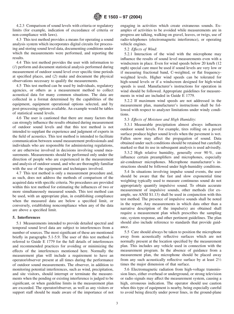 ASTM E1503-97(2004) - Standard Test Method for Conducting Outdoor Sound Measurements Using a Digital Statistical Analysis System