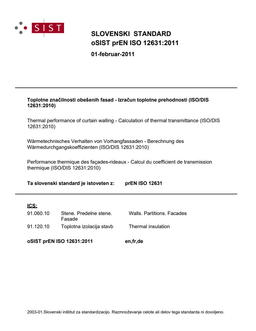 prEN ISO 12631:2011 - BARVE