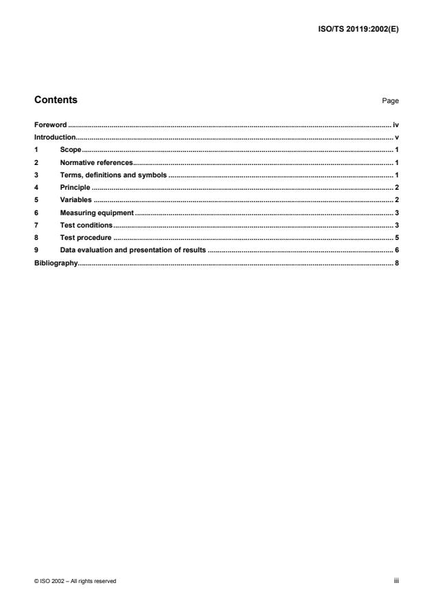 ISO/TS 20119:2002 - Road vehicles -- Test method for the quantification of on-centre handling -- Determination of dispersion metrics for straight-line driving