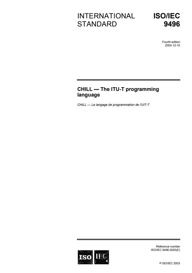 ISO/IEC 9496:2003 - CHILL -- The ITU-T programming language