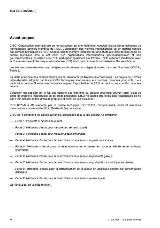 ISO 8573-8:2004 ISO 8573-8:2004 - Air comprimé - Page 4 preview