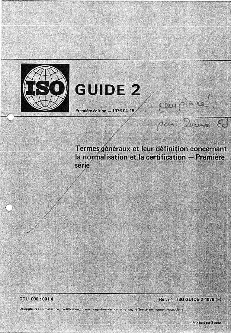 ISO Guide 2:1976 - Title missing - Legacy paper document
Released:1/1/1976