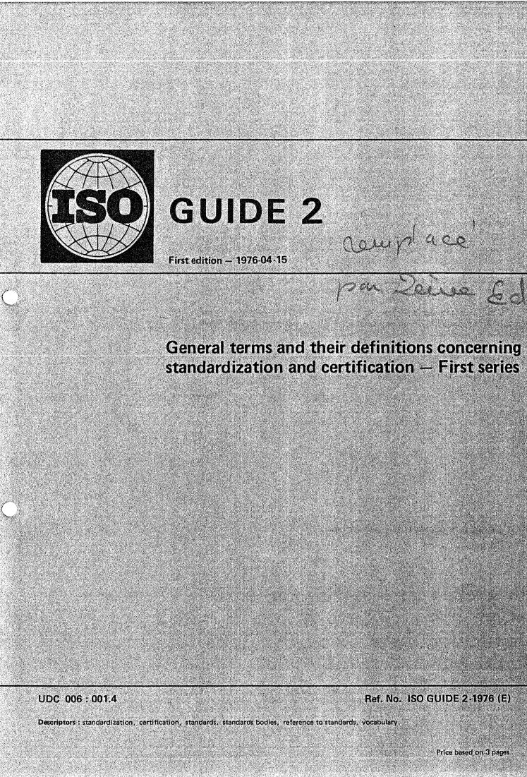ISO Guide 2:1976 - Title missing - Legacy paper document
Released:1/1/1976